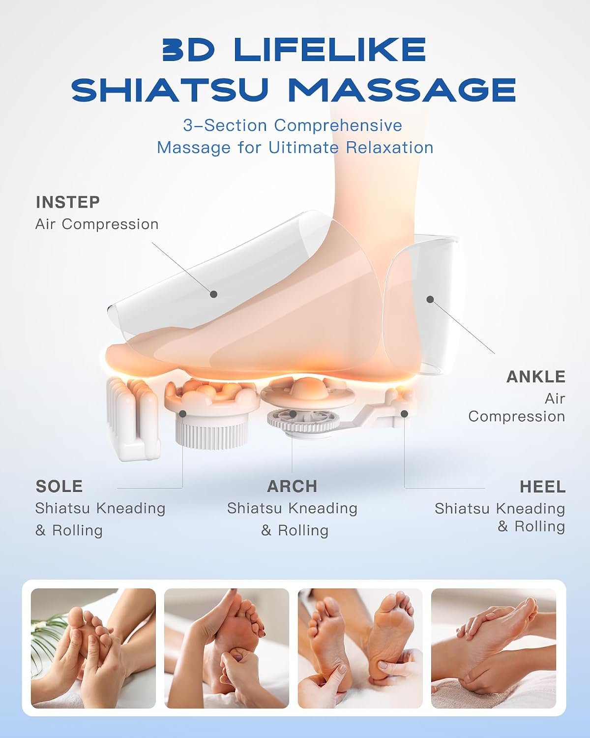 KINGJOY Foot Massager with Heat for Neuropathy and Plantar Fasciitis Relief | Deep Kneading FSA Eligible HSA Shiatsu feet massager, Multi-Level Modes, Remote Control, Self Care Gift for Mom Dad,Size 14 - Image 5