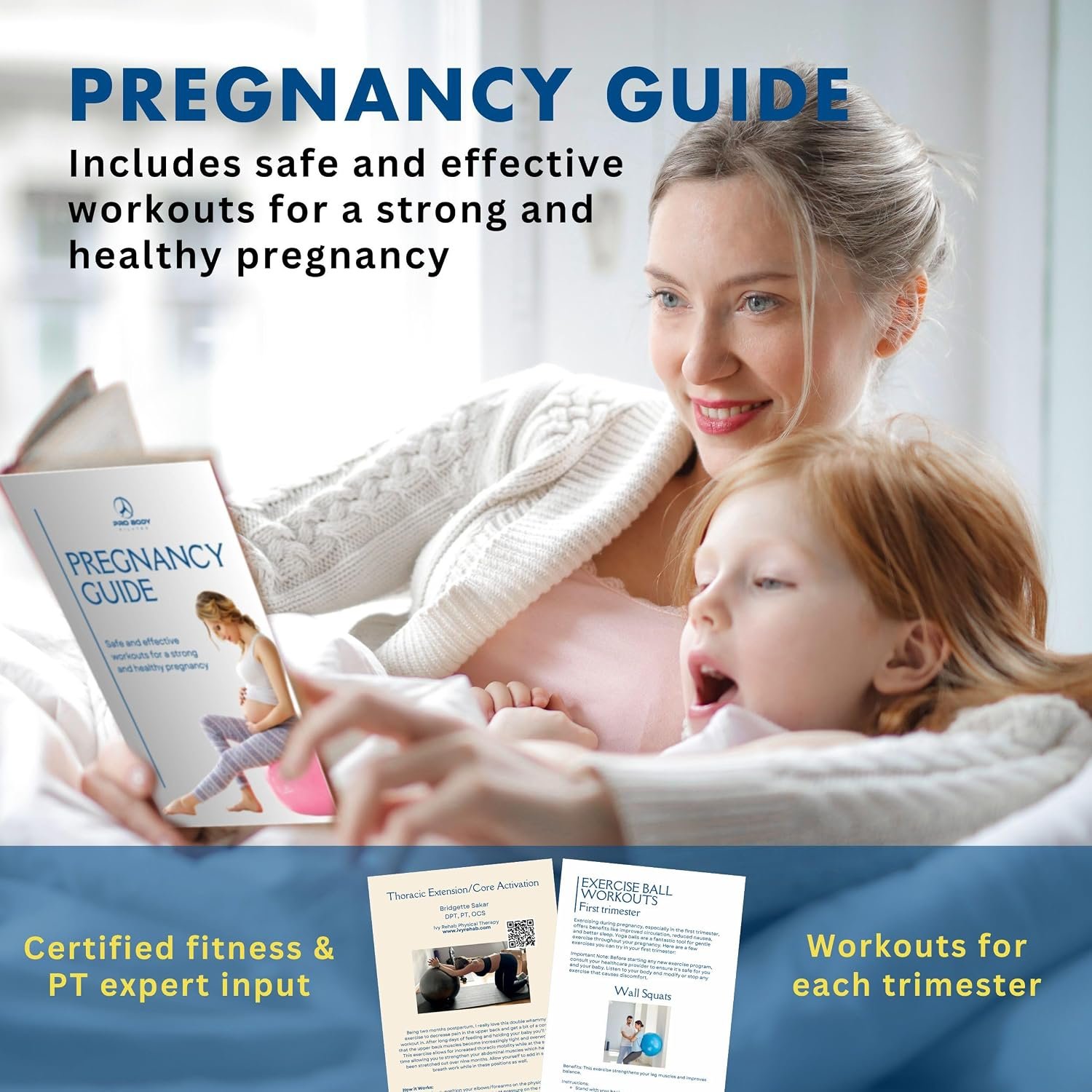 ProBody Pilates Pregnancy Ball - Yoga Ball for Pregnancy with Book, Prenatal, Labor & Postnatal Maternity Exercise - Image 4