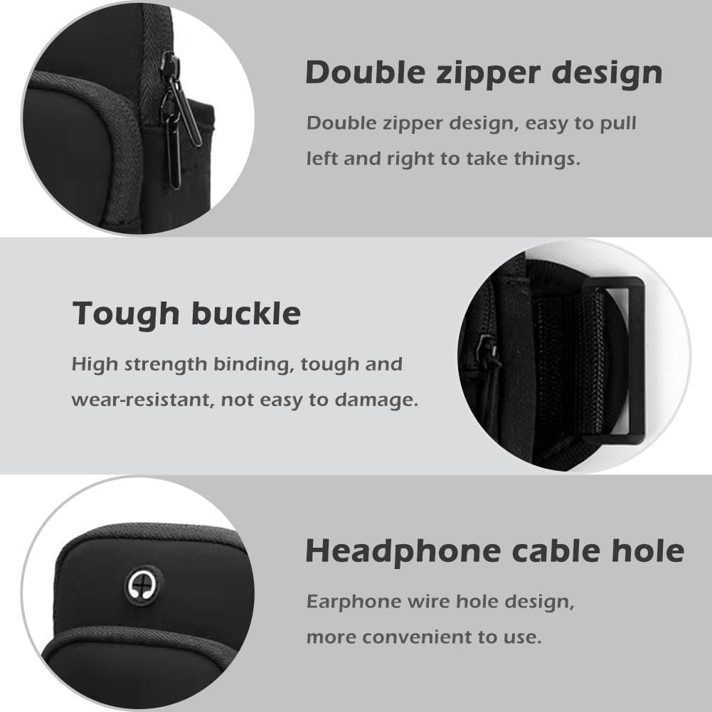 Phone Holder for Running, Walking, Workout, Under 7 in Armband Smartphone Holder, Phone Pouch Cards Keys Wallet, Gym Sports Arm Bands Sleeve Fit Women Men(Color:Black) - Image 7