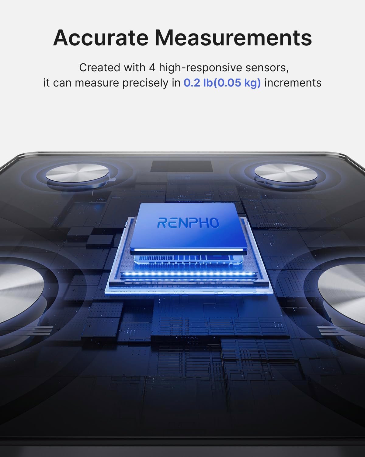 RENPHO Smart Scale for Body Weight, BMI & Body Fat, 13 Metrics, Elis 1 | Bathroom Digital Bluetooth Scale with 400lbs Capacity, Syncs with Fitness Apps, Accurate for Weight Loss, Fitness, Home Use - Image 3