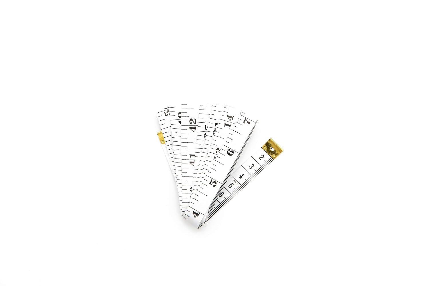GDMINLO Soft Tape Measure Double Scale Body Sewing Flexible Tailor Craft Vinyl Ruler for Weight Loss Medical Body Measurement, Has Centimetre Scale on Reverse Side 60-inch(White) - Image 4