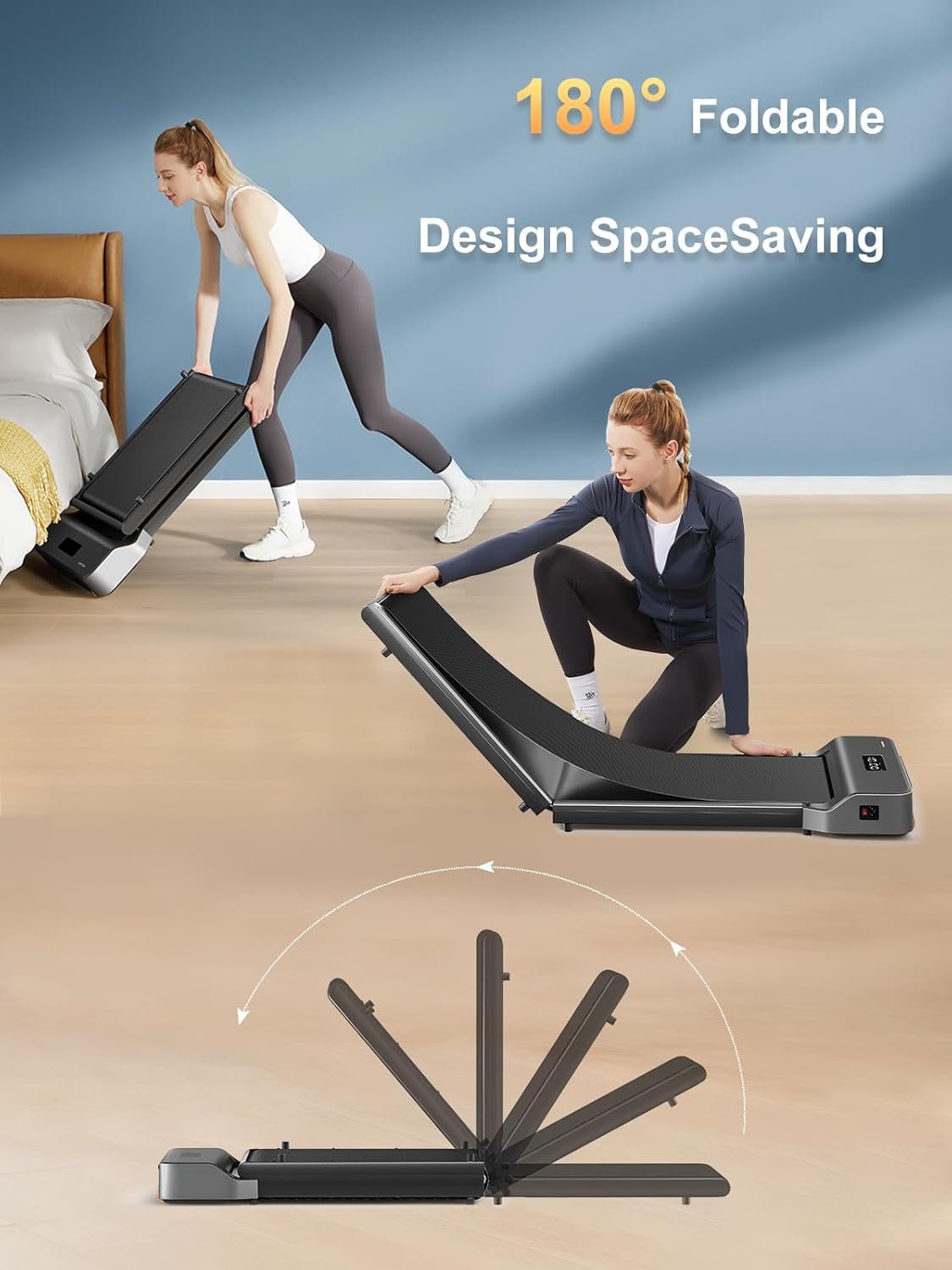WalkingPad Z1 Foldable Walking Pad Treadmill, Under Desk Compact Design | 180° Foldable Design for Easy Storage, Space Saving, Quiet Motor and LED Display for Daily Home Office Walking and Jogging - Image 2