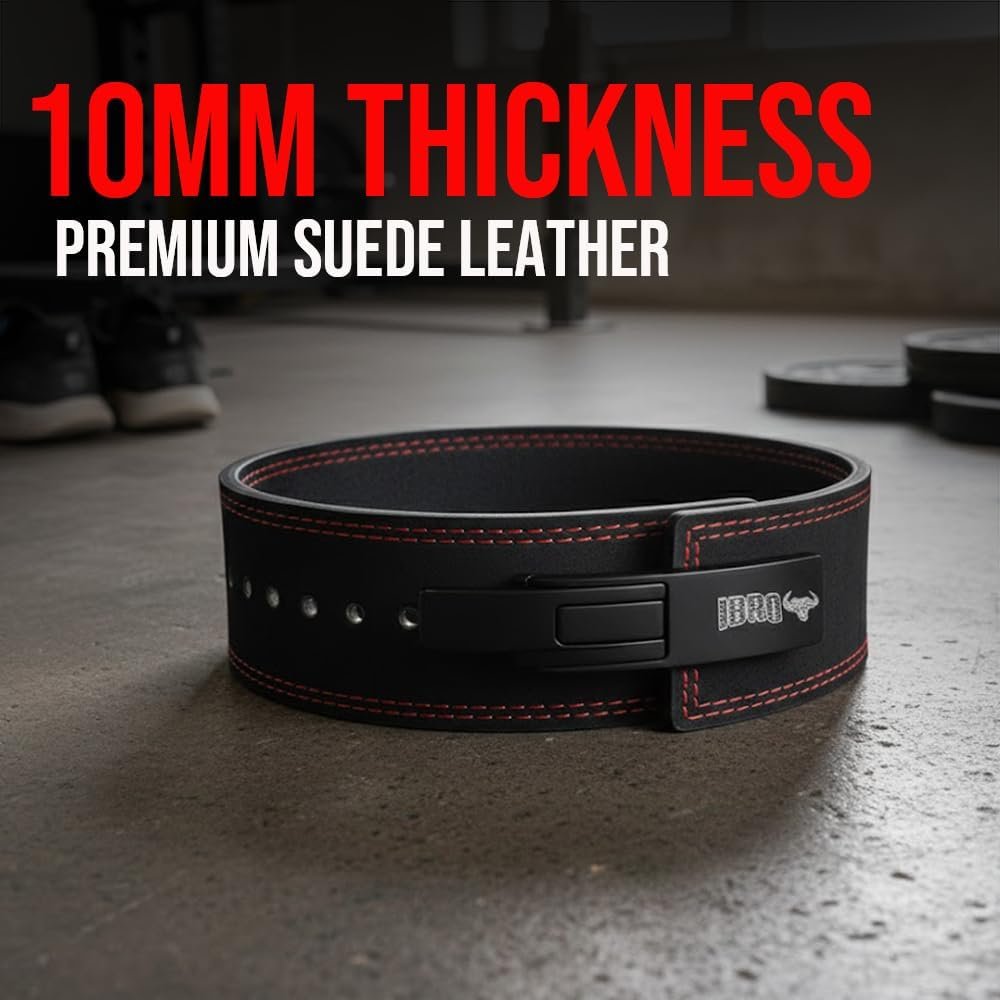 IBRO Powerlifting Lever Gym Belt – Power 8MM, 10MM or 13MM Extreme Heavy Duty Genuine Leather Belts - Squats Deadlifts Bodybuilding Weight Lifting IPF Power Lifting Strongman for Men - Image 4