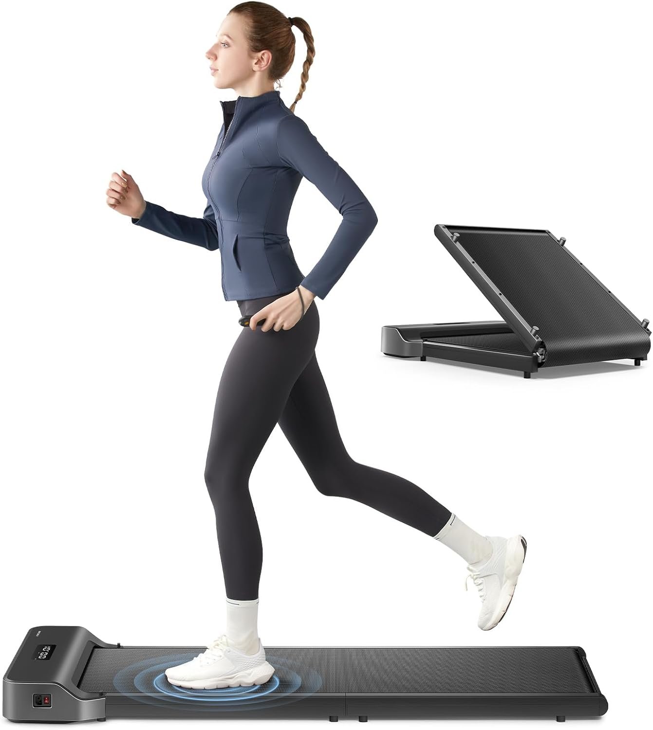 WalkingPad Z1 Foldable Walking Pad Treadmill, Under Desk Compact Design | 180° Foldable Design for Easy Storage, Space Saving, Quiet Motor and LED Display for Daily Home Office Walking and Jogging
