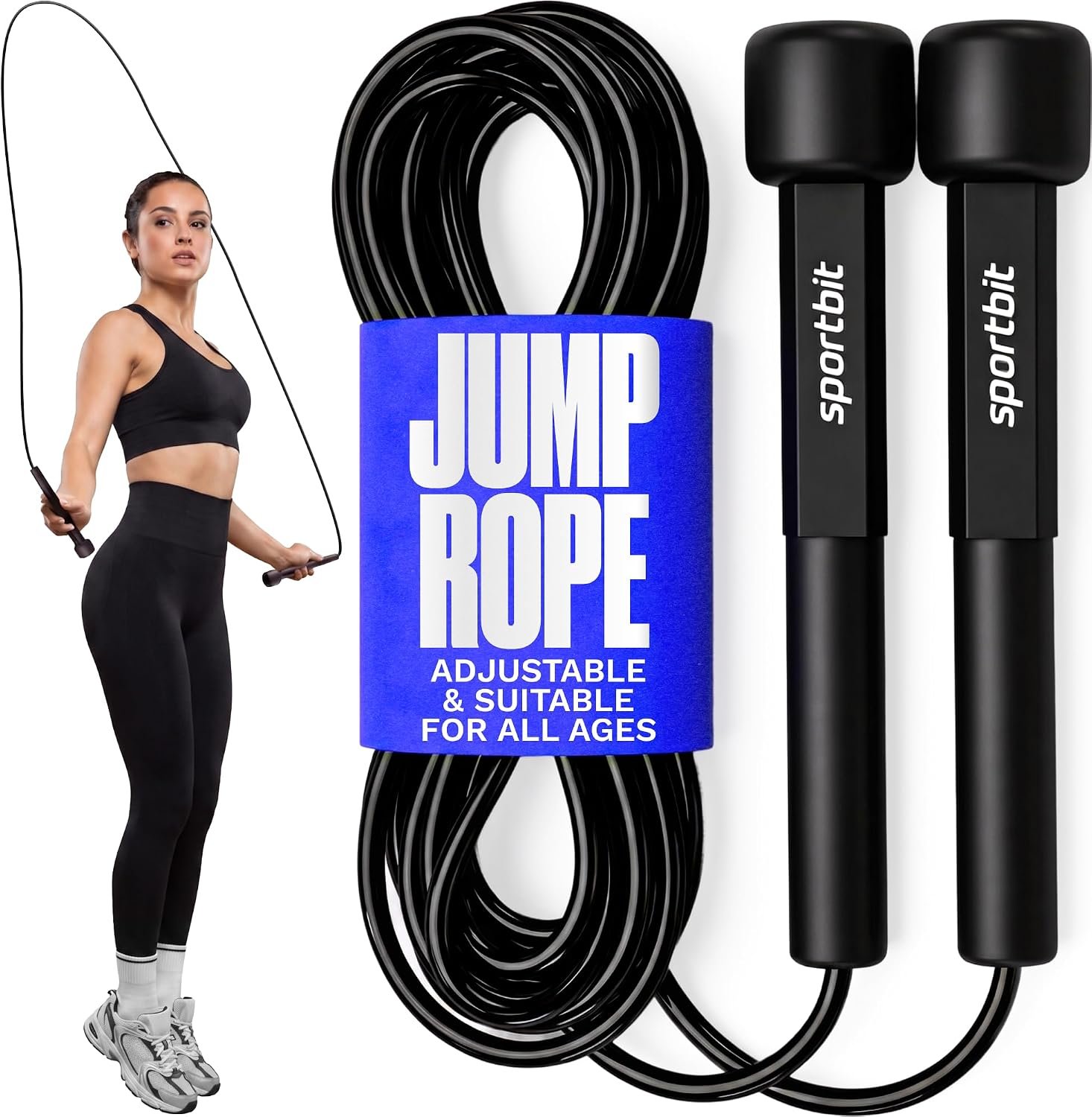 SPORTBIT Adjustable Jump Rope for F...