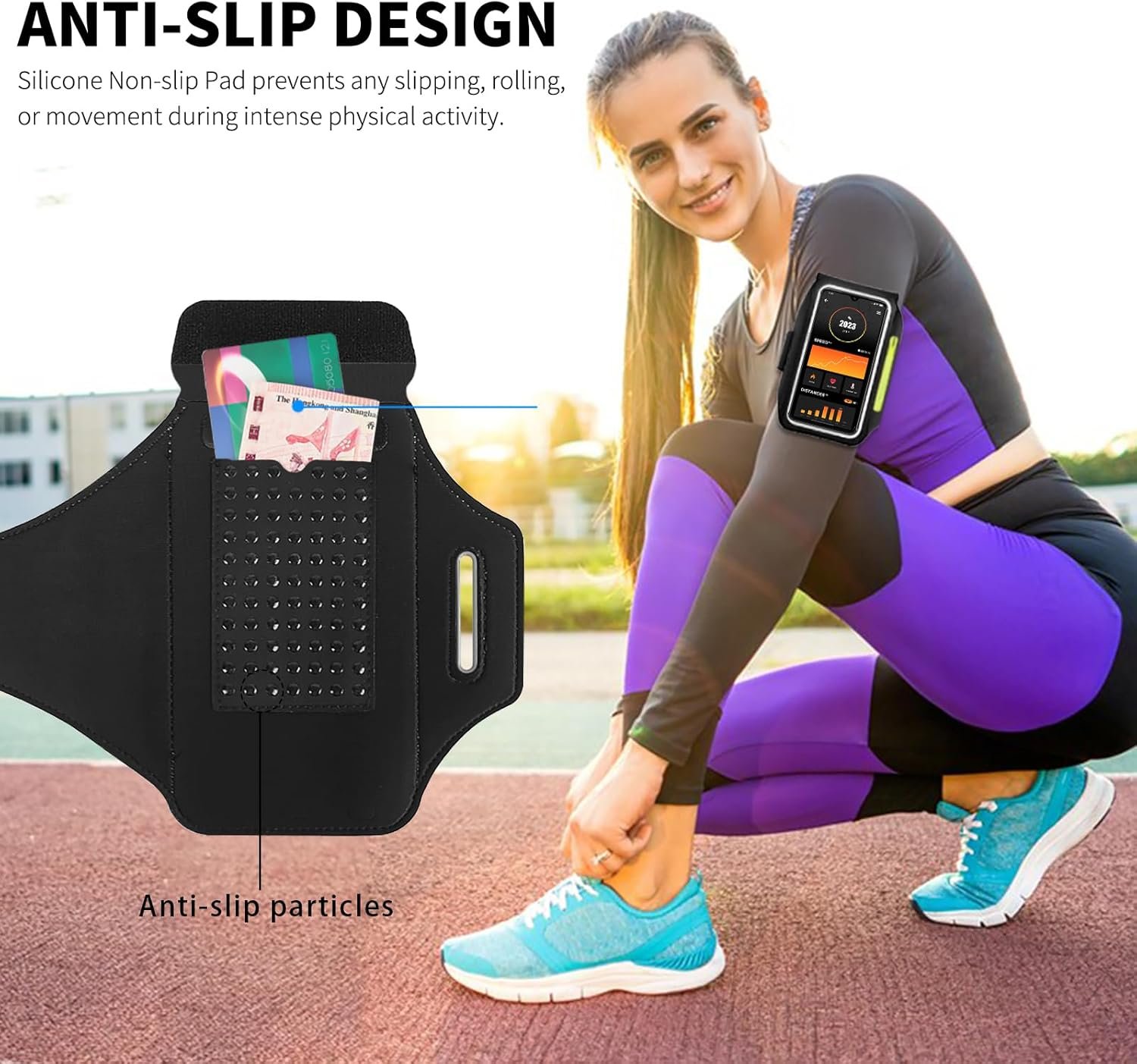 Running Armband with Earphone Bag Cell Phone Armband for iPhone 17 16 15 Pro 14 Plus 13 11 XR, Galaxy S24/S10 Water Resistant Sports Phone Holder Case & Zipper Slot Car Key Holder for 6.9 inch Phone - Image 7