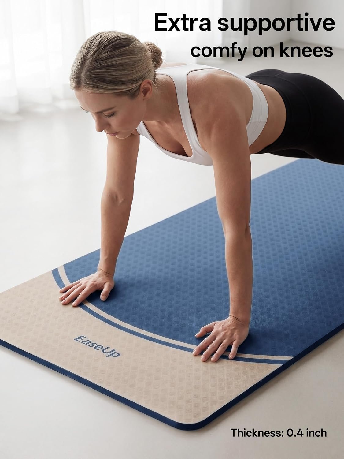 EaseUp 10mm Thick Yoga Mat, 73"×31.5" Extra Wide, Non-Slip with Strap | Extra thick 0.4inch yoga mats for Yoga,Exercise,Pilates and Fitness, for Women Men Home Workout - Image 6
