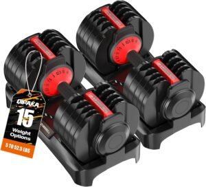 Adjustable Dumbbells Set All in One...