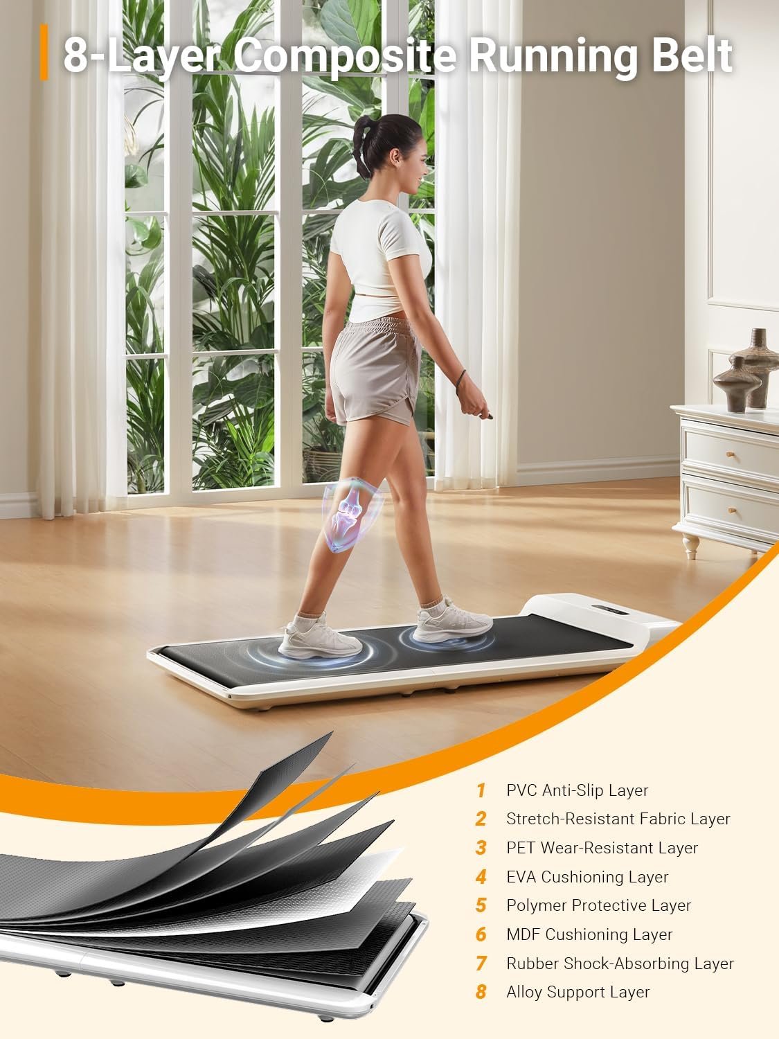 WalkingPad C2 Foldable Walking Pad Treadmill, Under Desk Compact Design | Foldable Design for Compact Storage and Space Saving, Smart FootSense Control, LED Display for Daily Walking, Jogging - Image 5
