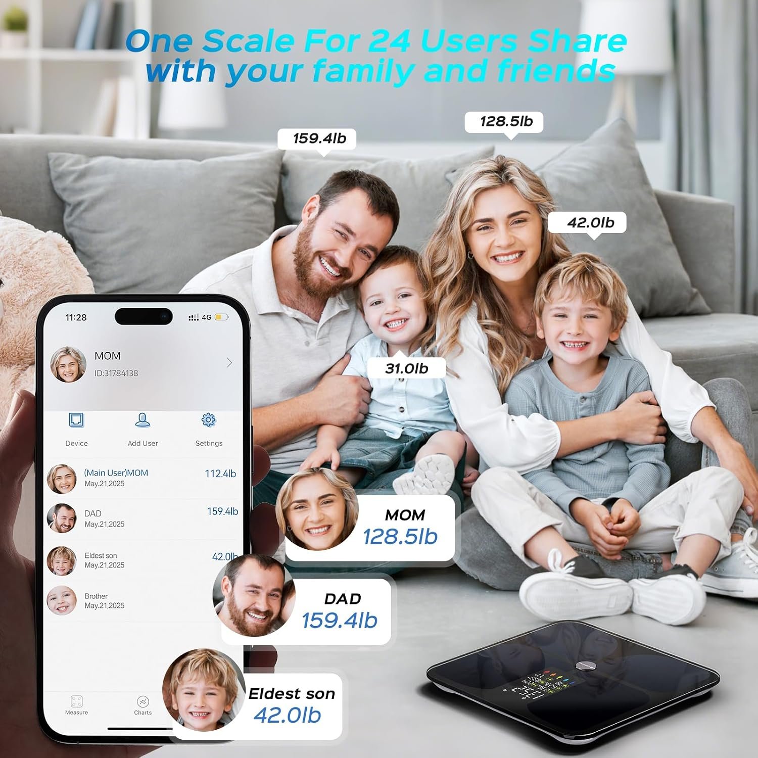 Lepulse Scale for Body Weight, Smart Digital Bathroom Weight Scale with Bmi | Body Fat Muscle Mass,20 Body Composition Metrics, 4.68"Large Display, Heart Rate, Accurate Bluetooth Weighing Scale with App - Image 7