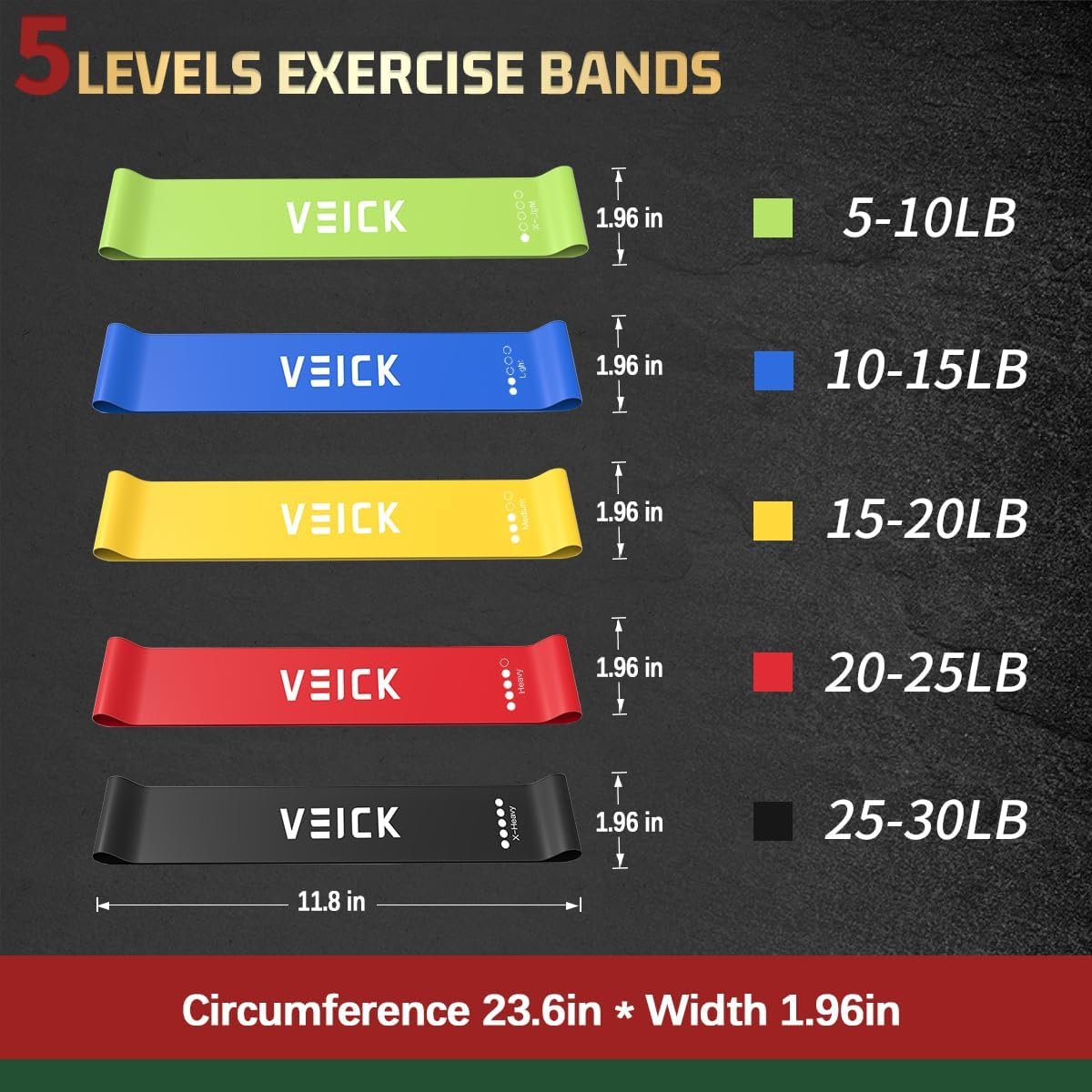 VEICK 10-150LBS Resistance Bands with Handles, Ankle Straps, Door Anchor | Accredited Lab Certified, 100% Natural Latex, Versatile for Yoga, Pilates, Strength, Home Gym - Image 6