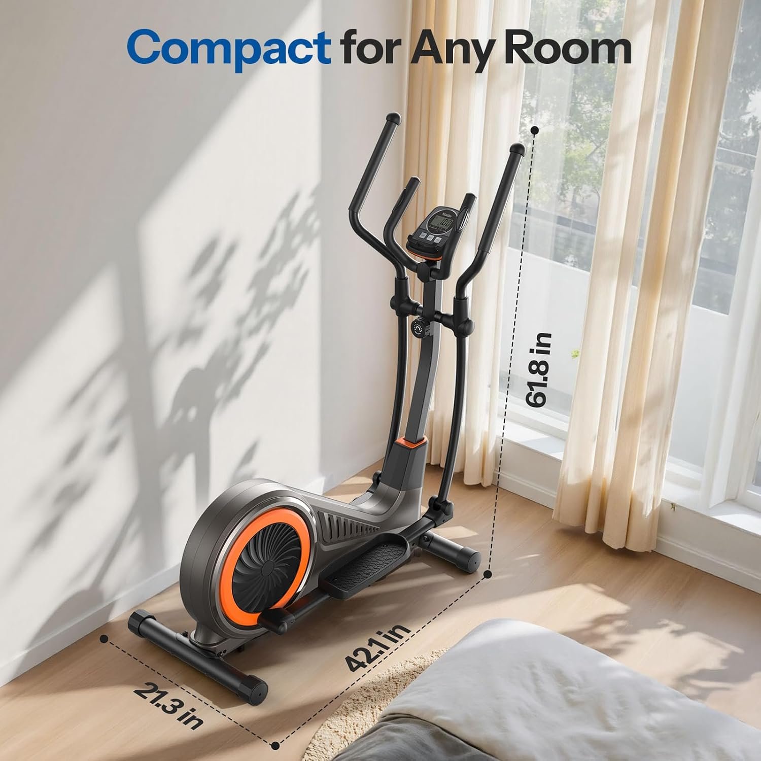 Niceday Elliptical Exercise Machine with 15.5IN/16IN/20IN Stride | Magnetic Elliptical Trainer for Home Use, 16 Resistance Levels, 400LBS Loading Capacity, Support Kinomap APP - Image 8
