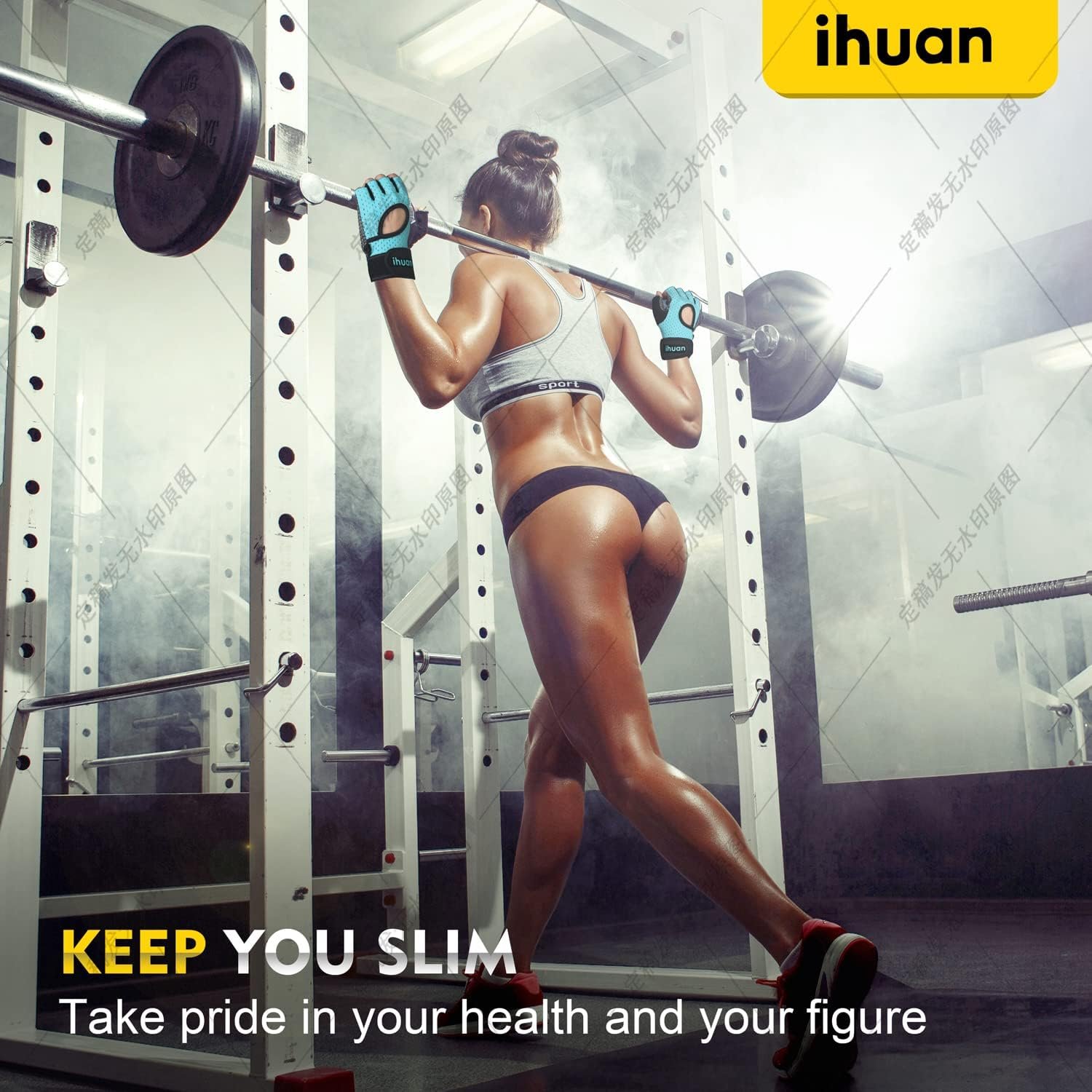 ihuan Breathable Weight Lifting Workout Gym Gloves: Fingerless Exercise Wrist Support | Enhance Palm Protection | Extra Grip for Fitness |Training | Rowing | Pull-ups - Image 3