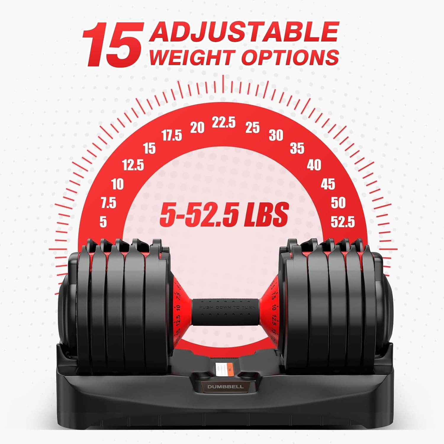 Adjustable Dumbbells Set All in One Free Weights Set for Home Gym | 25/26.5/52.5/55/85lbs Weights Dumbbells Set, 1 Sec Adjust Weights with Anti-Slip Handle for Home Fitness - Image 2