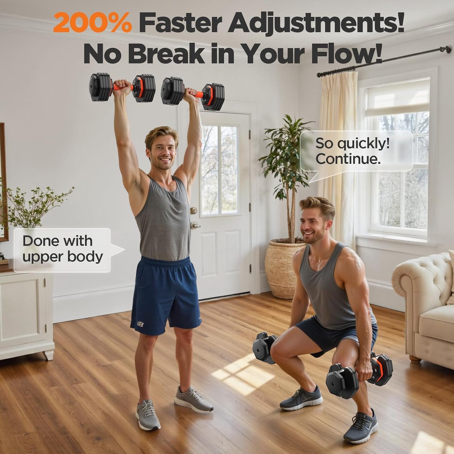 2026 FDB2 Updated Adjustable Dumbbell Set of 2, 5-in-1/10-in-1 Weights Dumbbell Set with Storage Box, 25lbs/55lbs Adjustable Weights with Anti-slip Silicone Grip, Weight Set For Home Gym Suit both Men and Women - Image 7