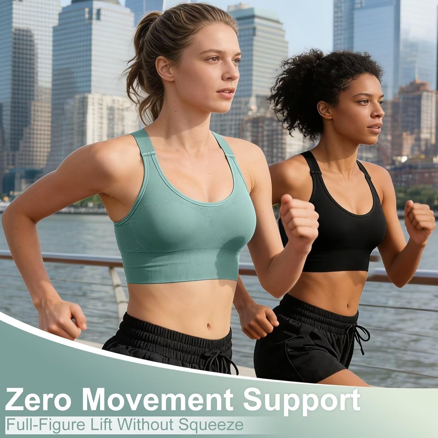 Adjustable Sports Bras for Women High Support, Padded Racerback Bra | 3 Pack High Impact Plus Size Supportive Push up Sport Bra for Large Bust Workout Running Gym Yoga - Image 5