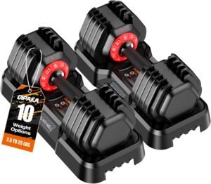Adjustable Dumbbells Set All in One...