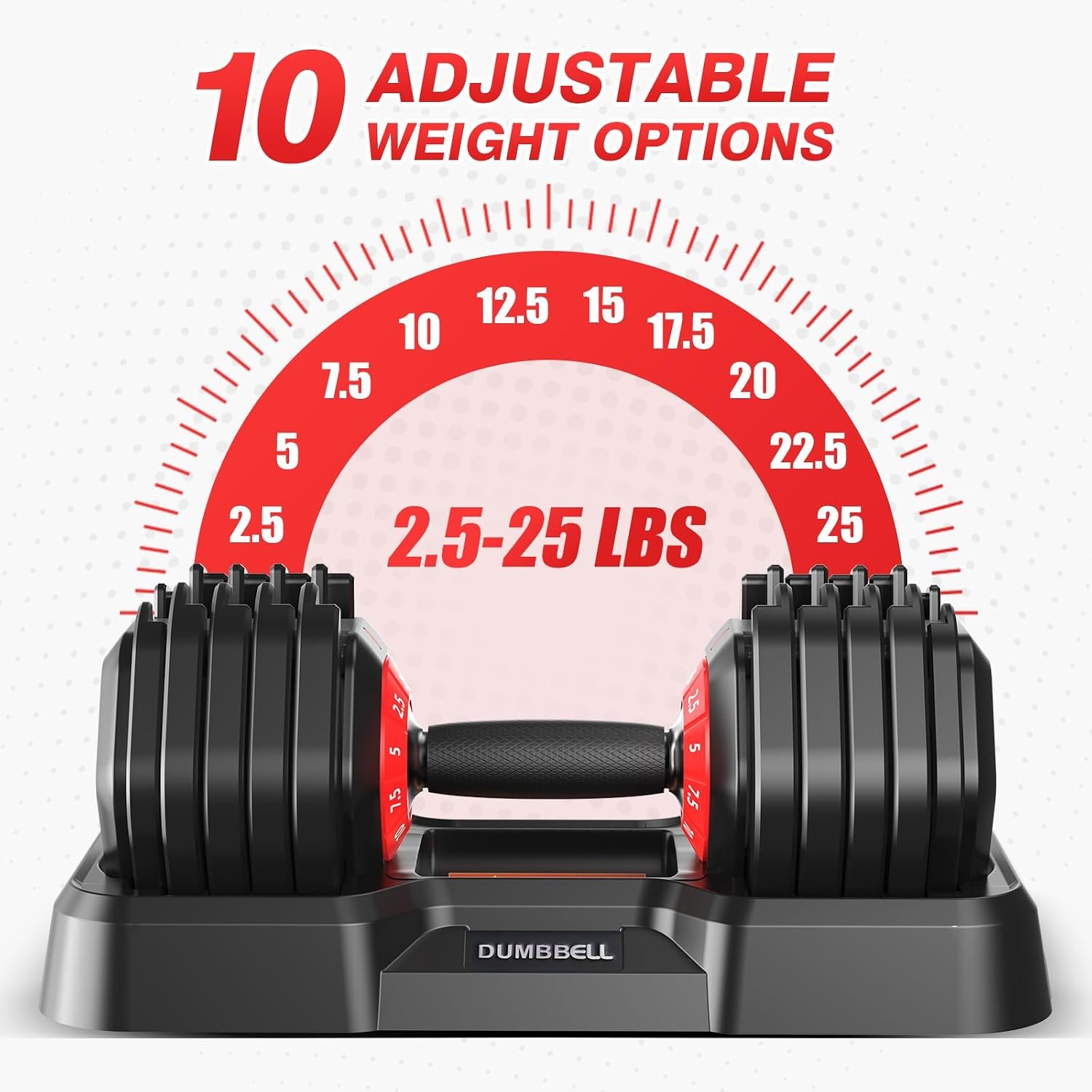Adjustable Dumbbells Set All in One Free Weights Set for Home Gym | 25/26.5/52.5/55/85lbs Weights Dumbbells Set, 1 Sec Adjust Weights with Anti-Slip Handle for Home Fitness - Image 2