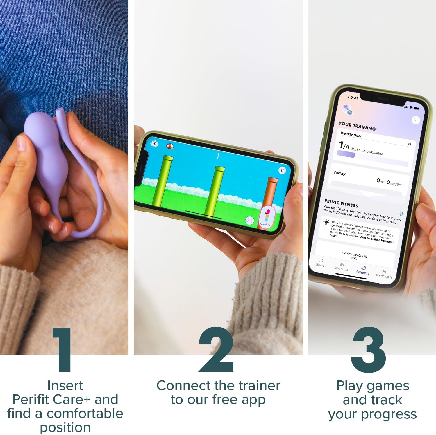 Perifit Care + | Pelvic Floor Exerciser with App | Kegel Trainer | Strengthen Your Pelvic Floor, get Better Bladder Control, Stronger Pelvic Support - Image 2