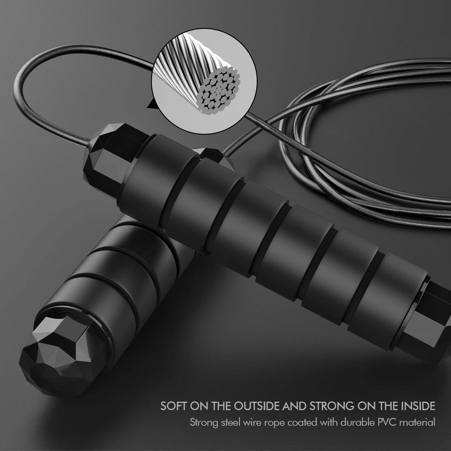 Jump Rope, Tangle-Free Rapid Speed Jumping Rope Cable with Ball Bearings for Women, Men, and Kids, Adjustable Steel Jump Rope with Foam Handles for Home Gym Exercise Fitness Workout Equipment & Slim Body - Image 3