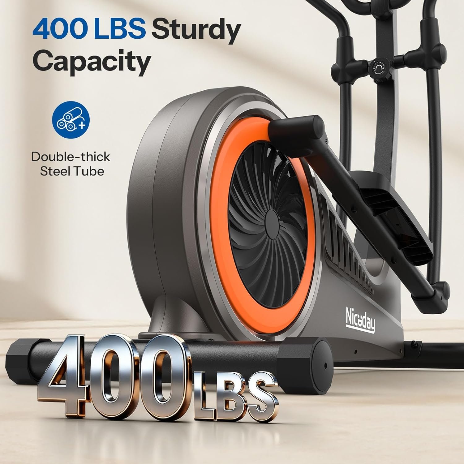 Niceday Elliptical Exercise Machine with 15.5IN/16IN/20IN Stride | Magnetic Elliptical Trainer for Home Use, 16 Resistance Levels, 400LBS Loading Capacity, Support Kinomap APP - Image 4