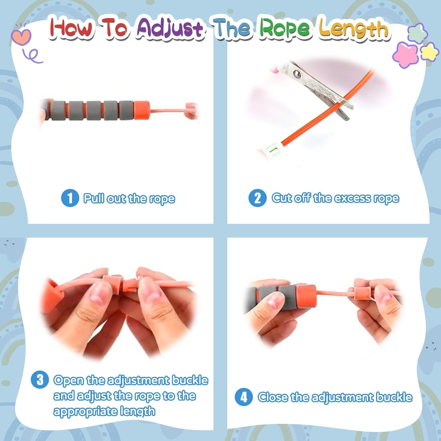 Jump Rope For Kids,Jump Rope Kids,Adjustable Soft Skipping Rope,Toddler Jump Rope With Skin-Friendly Foam Handles For Kids, Boys,Girls,Women, Men,Exercise Activity,Outdoor Fitness - Image 5