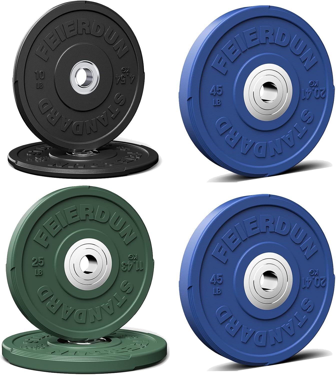 FEIERDUN Color Bumper Plate Set, 2-...