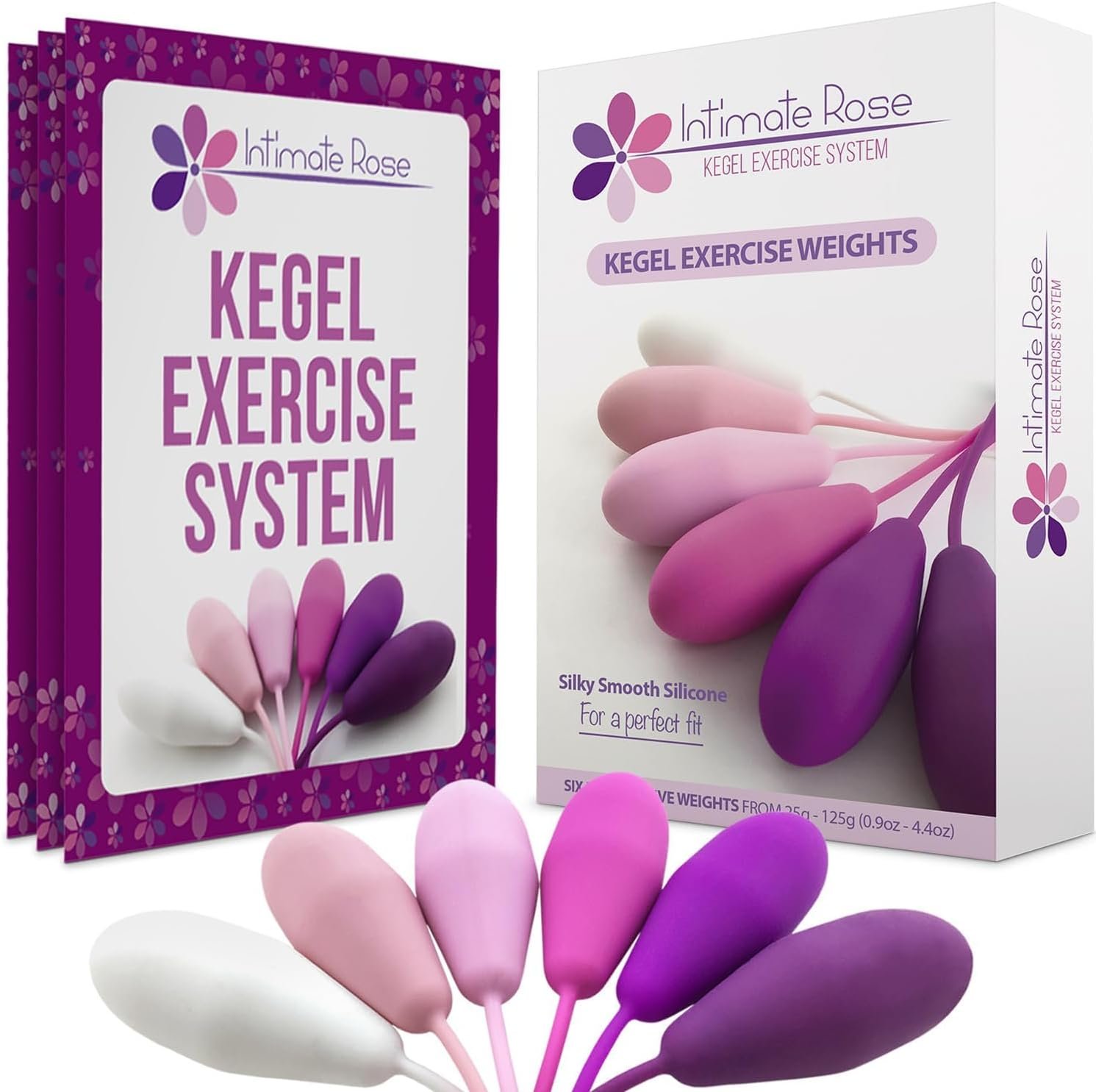 Kegel Exercise System - Pelvic Floor Exercises, Kegel Balls Weights | Set of 6 Premium Silicone Kegel Exercise Weights & Control with Training Kit for Women: Beginners & Advanced