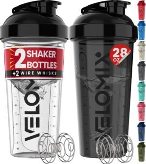 VELOMIX 2 Pack 28oz Protein Shaker ...