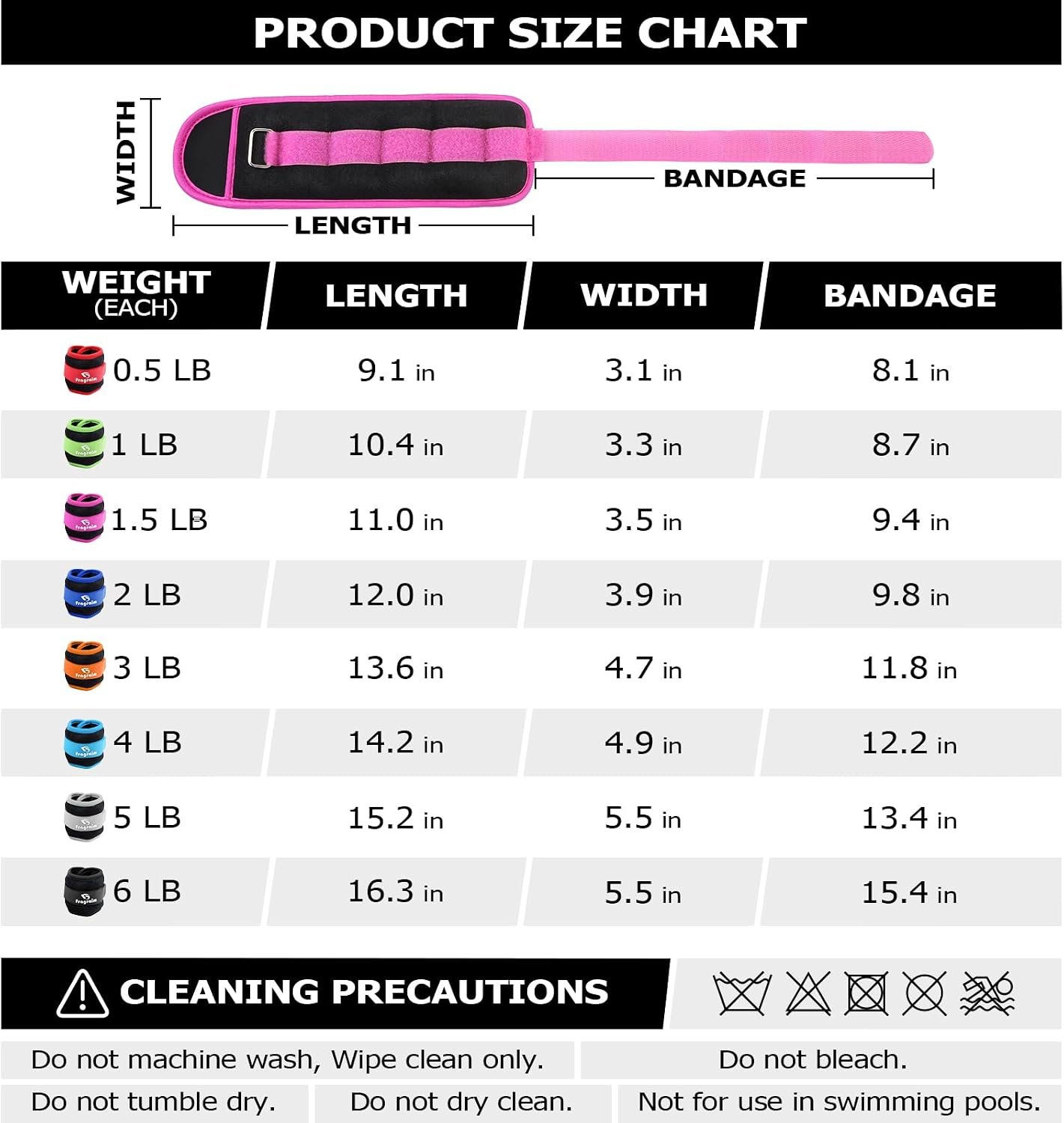 Ankle Weights for Women, Men and Kids - 1/2/3/4/6/8/10/12/15/20 LBS 1 Pair Strength Training Wrist/Leg/Arm Weight with Adjustable Strap for Jogging, Gymnastics, Aerobics, Home Fitness, Physical Therapy - Image 6