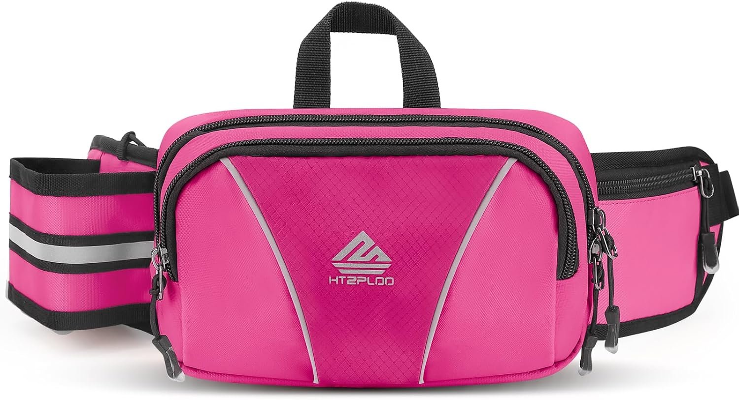 Fanny Pack for Men Women Waist Bag with Water Bottle Holder for Hiking, Travel,Dog Walking, Workout (Pink)