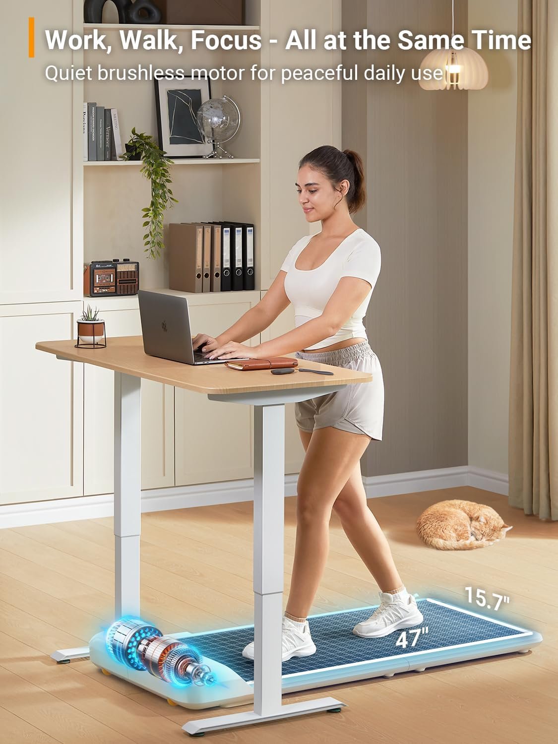 WalkingPad C2 Foldable Walking Pad Treadmill, Under Desk Compact Design | Foldable Design for Compact Storage and Space Saving, Smart FootSense Control, LED Display for Daily Walking, Jogging - Image 4