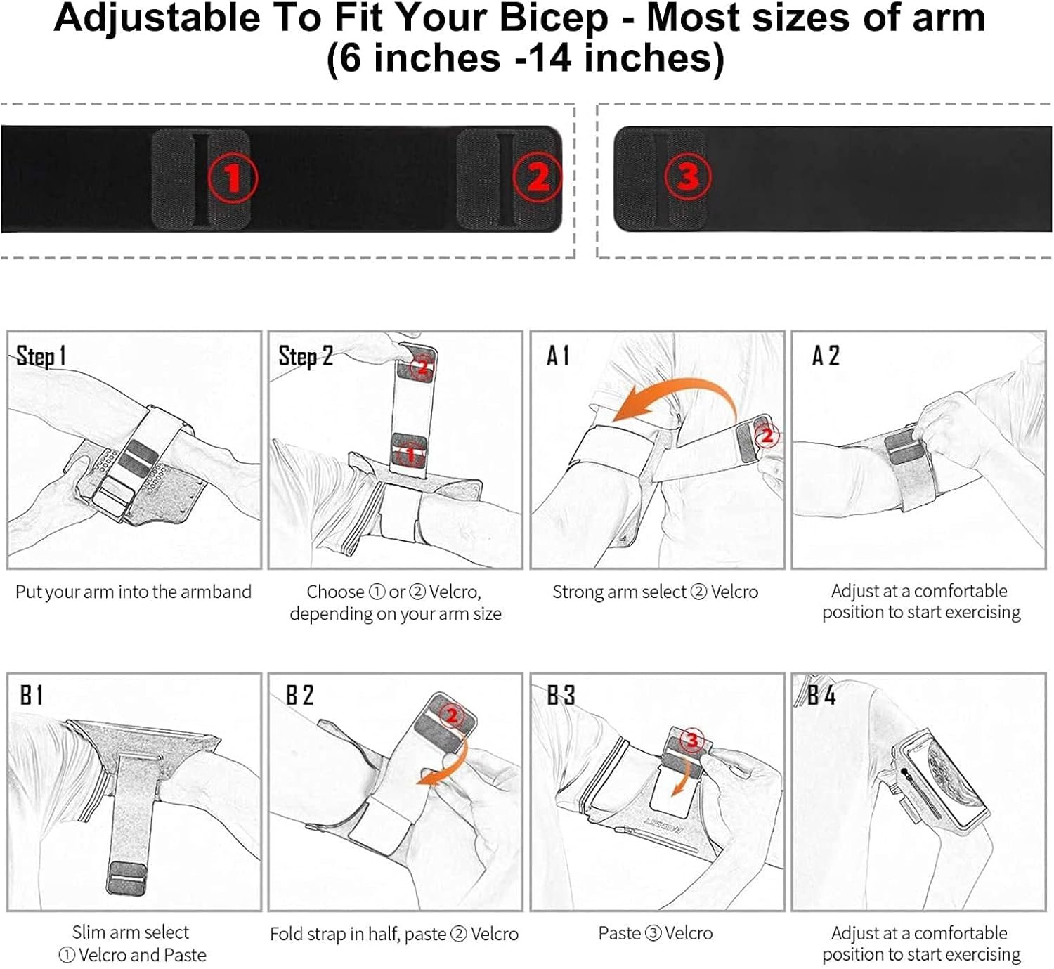 Running Armband with Earphone Bag Cell Phone Armband for iPhone 17 16 15 Pro 14 Plus 13 11 XR, Galaxy S24/S10 Water Resistant Sports Phone Holder Case & Zipper Slot Car Key Holder for 6.9 inch Phone - Image 8