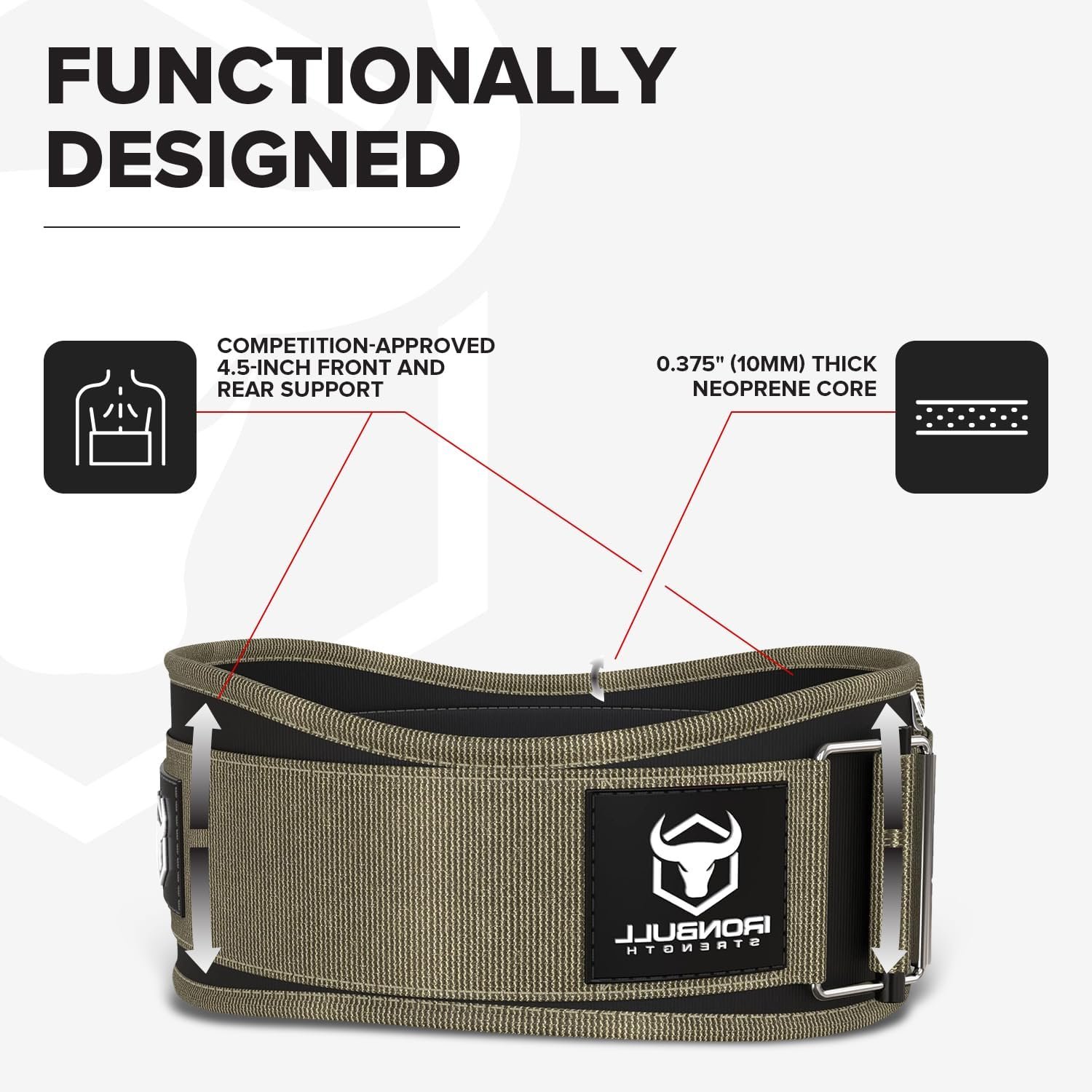 Weight Lifting Belt for Men and Women - Great for Squats, Deadlift, Lunge, Exercises and Training - Best for Olympic, Cross-Training and Bodybuilding Workout - Image 2