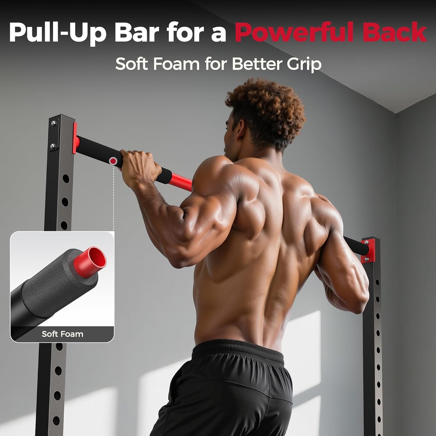 FLYBIRD SR1 Squat Rack, Adjustable Power Rack for 6FT/7FT Barbells | Squat Rack for Home Gyms with Pull-Up Bar,22 Adjustment Positions, J-Hooks and Safety Spotter Arms w/ 110/180LBS Home Package - Image 6
