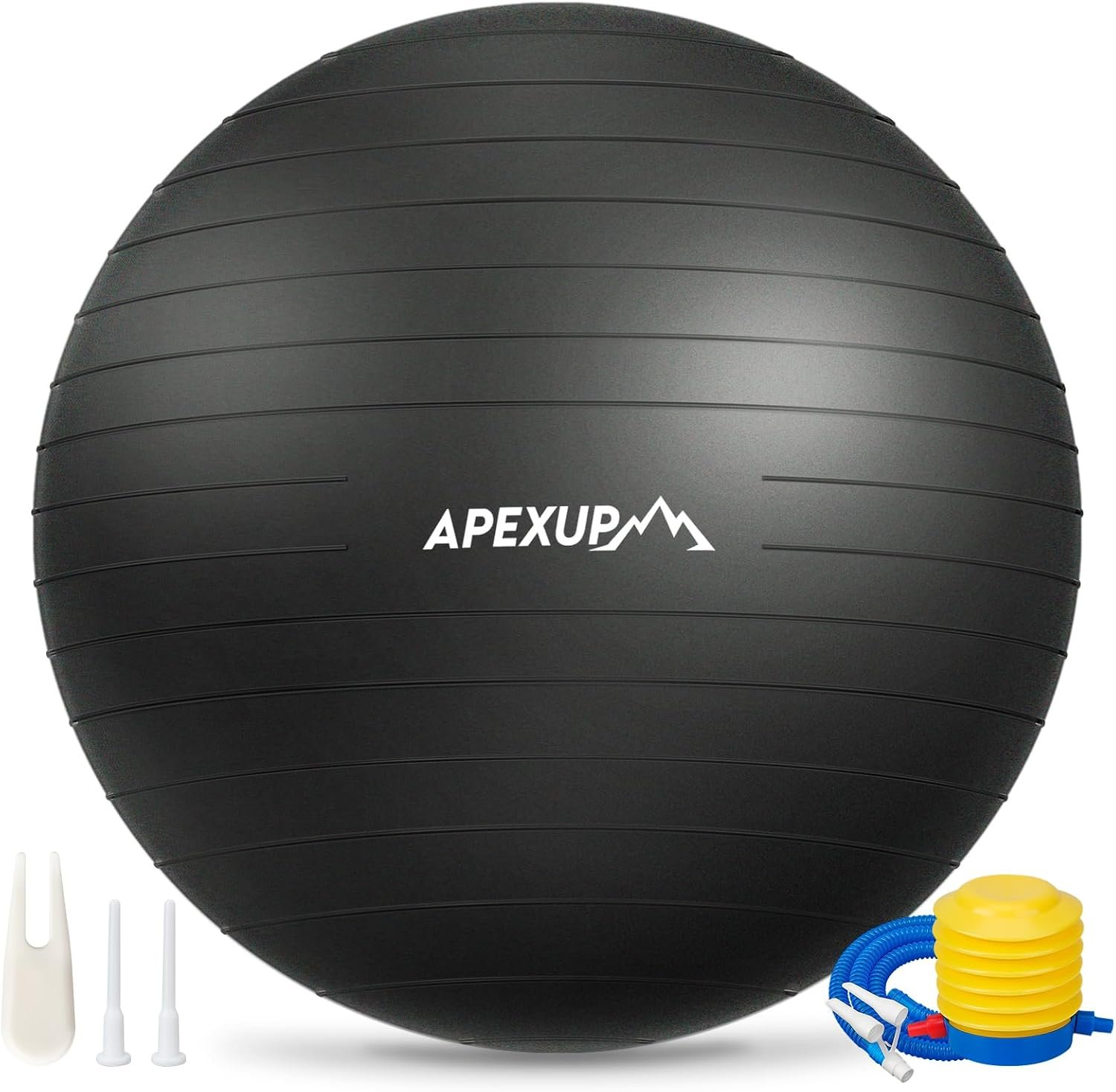 APEXUP Yoga Ball, 660 lbs Anti-Burst Exercise Ball with Pump, 5 Sizes | Anti-Burst, Anti-Slip, SGS Certified, Strengthens Core, Improves Balance & Posture, Boosts Flexibility & Stability
