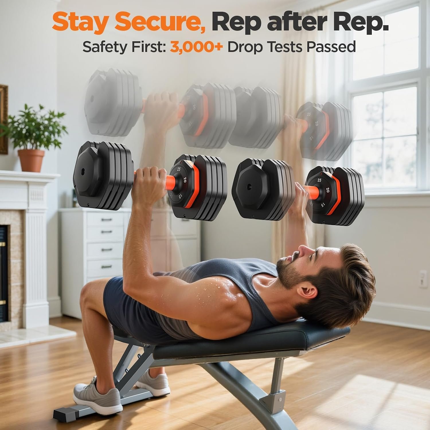 2026 FDB2 Updated Adjustable Dumbbell Set of 2, 5-in-1/10-in-1 Weights Dumbbell Set with Storage Box, 25lbs/55lbs Adjustable Weights with Anti-slip Silicone Grip, Weight Set For Home Gym Suit both Men and Women - Image 3