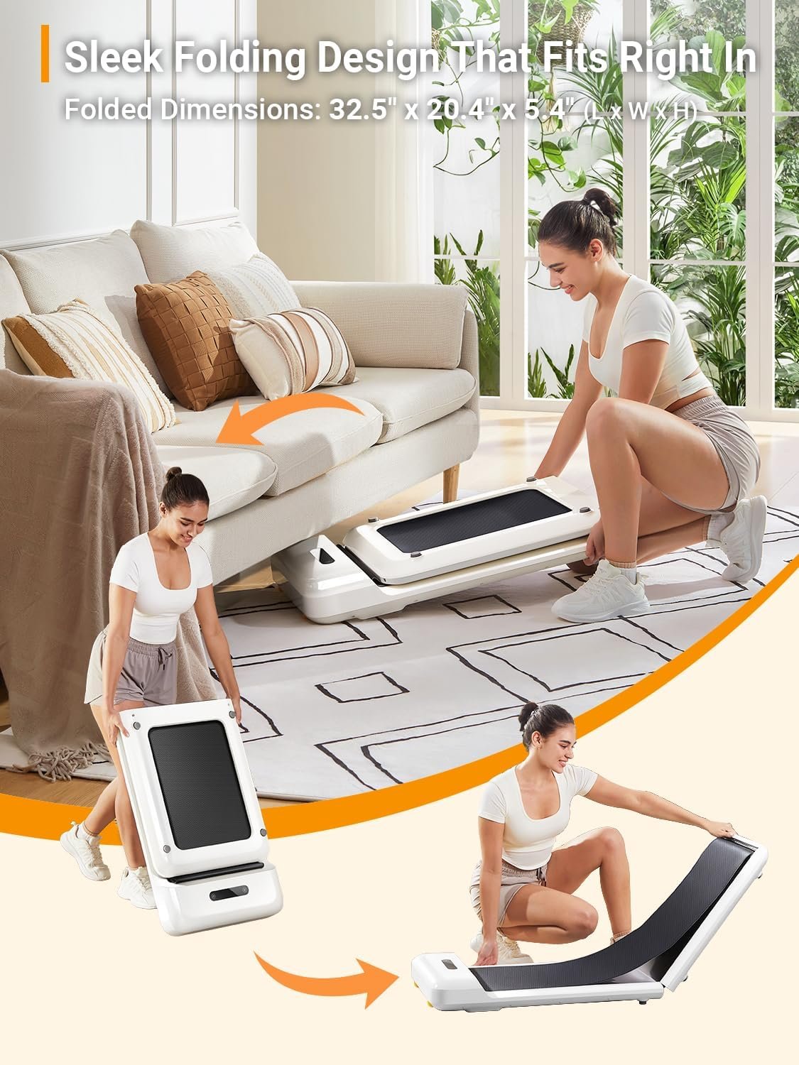 WalkingPad C2 Foldable Walking Pad Treadmill, Under Desk Compact Design | Foldable Design for Compact Storage and Space Saving, Smart FootSense Control, LED Display for Daily Walking, Jogging - Image 2