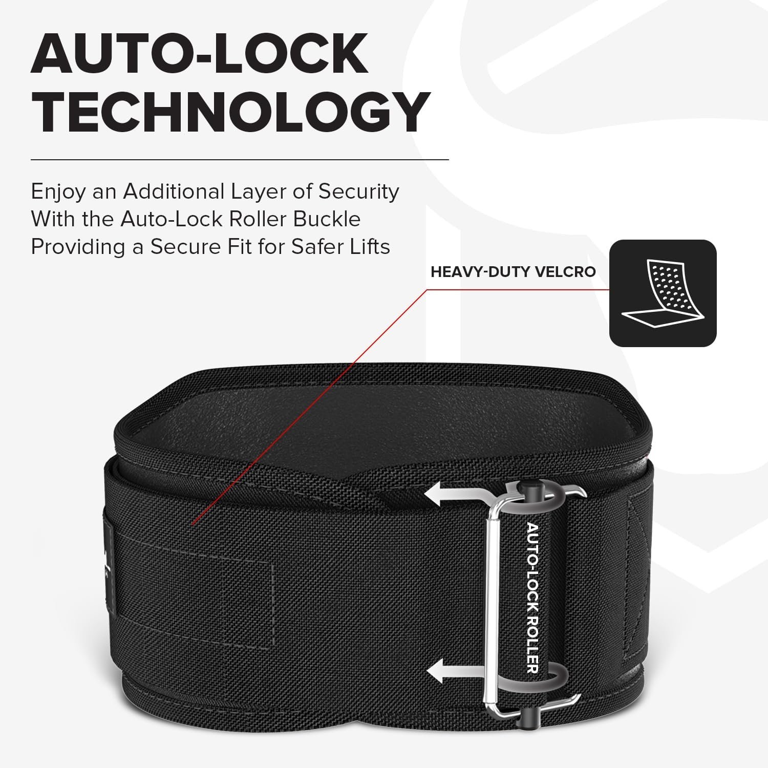Weightlifting Belt For Men and Women - 6 Inch Auto-Lock Weight Lifting Back Support, Workout Back Support for Lifting, Fitness, Cross Training and Powerlifitng - Image 3