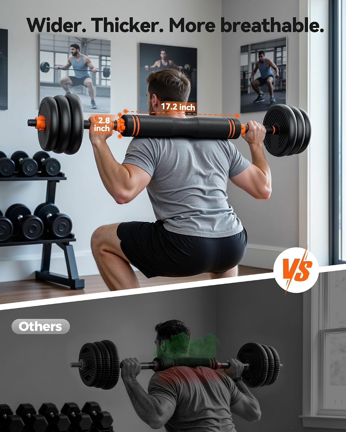 FEIERDUN DS2 Adjustable Dumbbells, 20/30/40/45/70/90lbs Free Weight Set with Connector, 5 in1 Dumbbells Set Used as Barbell, Kettlebells, Push up Stand, Weight Plate, Fitness Exercises for Home Gym Suitable Men/Women - Image 5