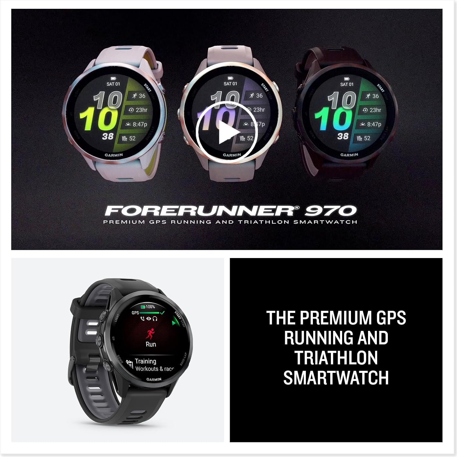 Garmin® Forerunner® 970, Premium GPS Running and Triathlon Smartwatch, AMOLED Display, Built-in LED Flashlight, Carbon Gray DLC Titanium with Black Case and Translucent Whitestone Band | 1.4 Amoled, Built-in LED Flashlight, Titanium Bezel and Sapphire Lens, Multi-Band GPS with Maps, Up to 15 Days Smartwatch - Image 9
