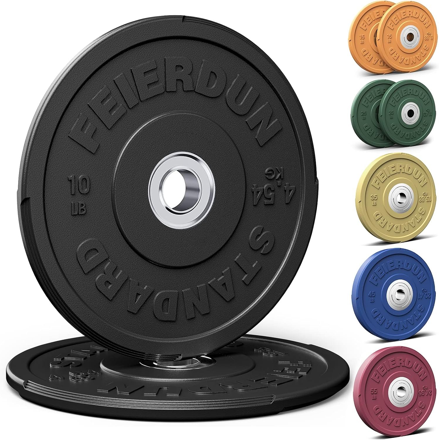 FEIERDUN Color Bumper Plate Set, 2-...