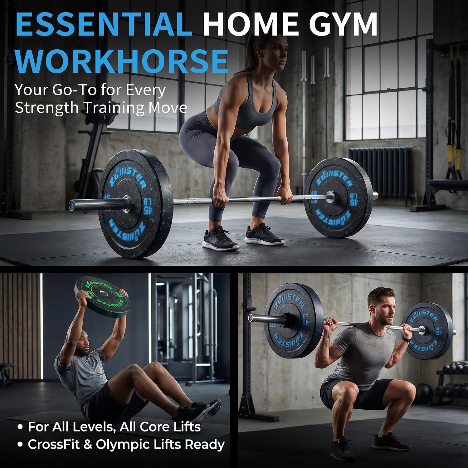 2-Inch Bumper Plate, Olympic Weight Plate HIGH BOUNCE | ODOR-FREE | NOISE-REDUCING | ABSORB IMPACT Bumper Weight Plate with Steel Insert Strength Training Weight Lifting Plate - Image 5