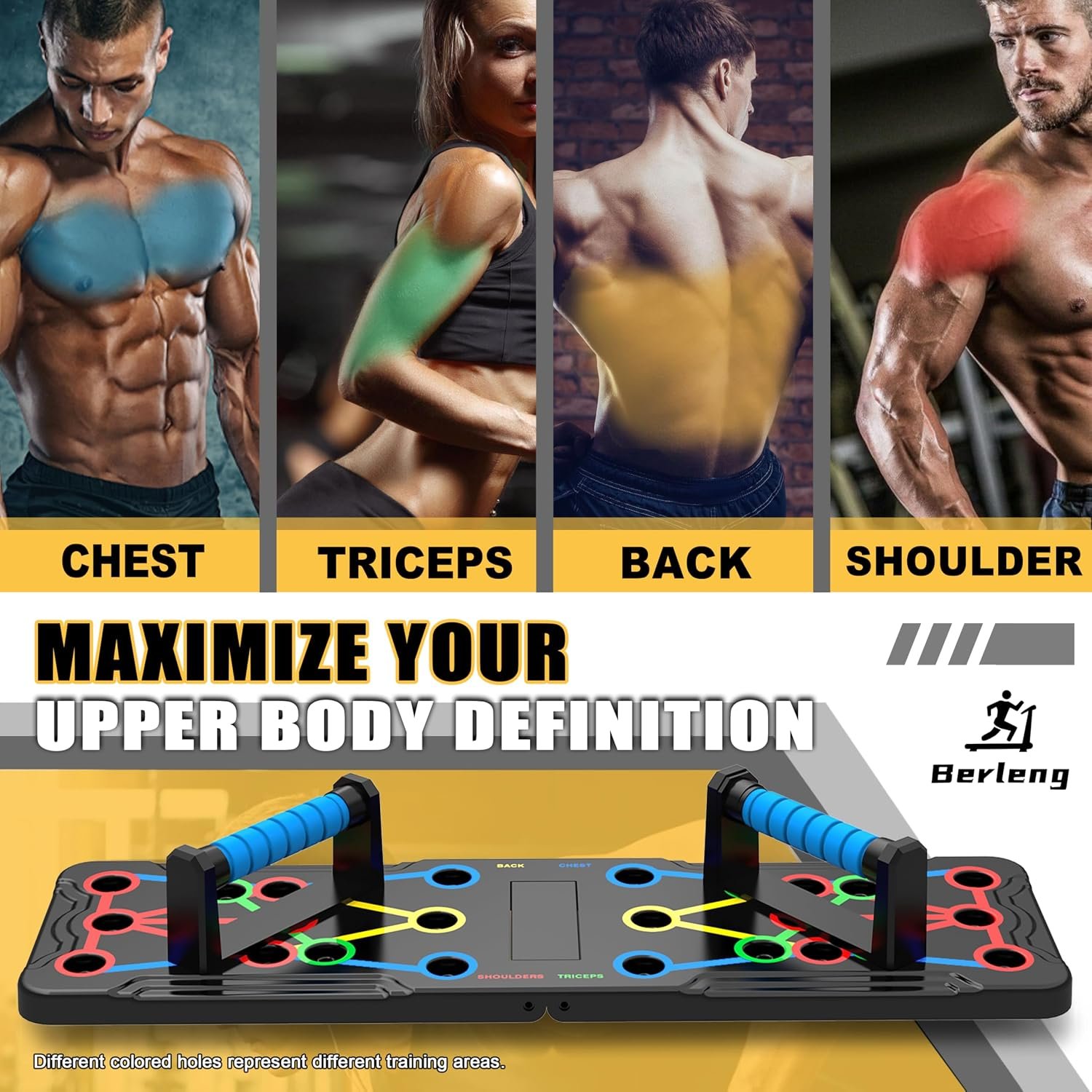 IUT Solid Push Up Board 15 in 1 Home Workout Equipment Multi-Functional Pushup Stands System Fitness Floor Chest Muscle Exercise Professional Equipment Burn Fat - Image 3