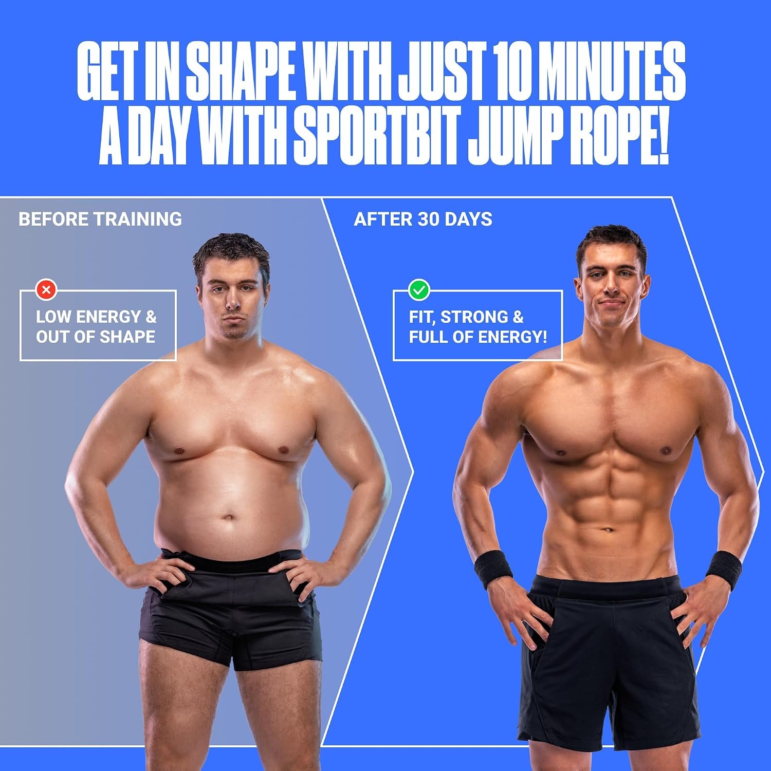 SPORTBIT Adjustable Jump Rope for Fitness and Exercise | Fitness and Exercise, Cardio, Boxing, and Weight Loss, Speed Rope, Men & Women - Image 4