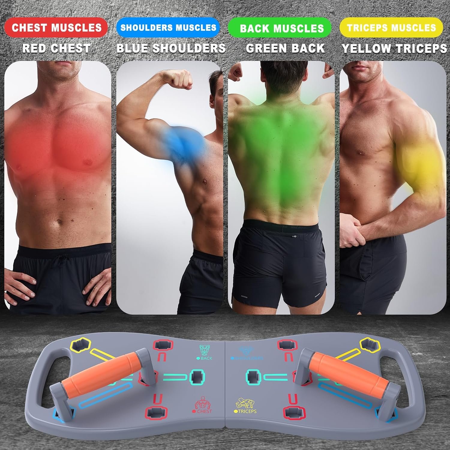 HOTWAVE Push Up Board, Portable Pushup Board for Men, Foldable Push Up Bar | Multifunctional Pushup Handles for Floor, Strength Training Equipment for Home Gym, Suitable for Beginners and Teenagers - Image 3