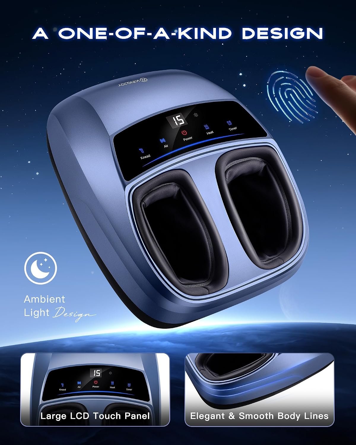 KINGJOY Foot Massager with Heat for Neuropathy and Plantar Fasciitis Relief | Deep Kneading FSA Eligible HSA Shiatsu feet massager, Multi-Level Modes, Remote Control, Self Care Gift for Mom Dad,Size 14 - Image 6