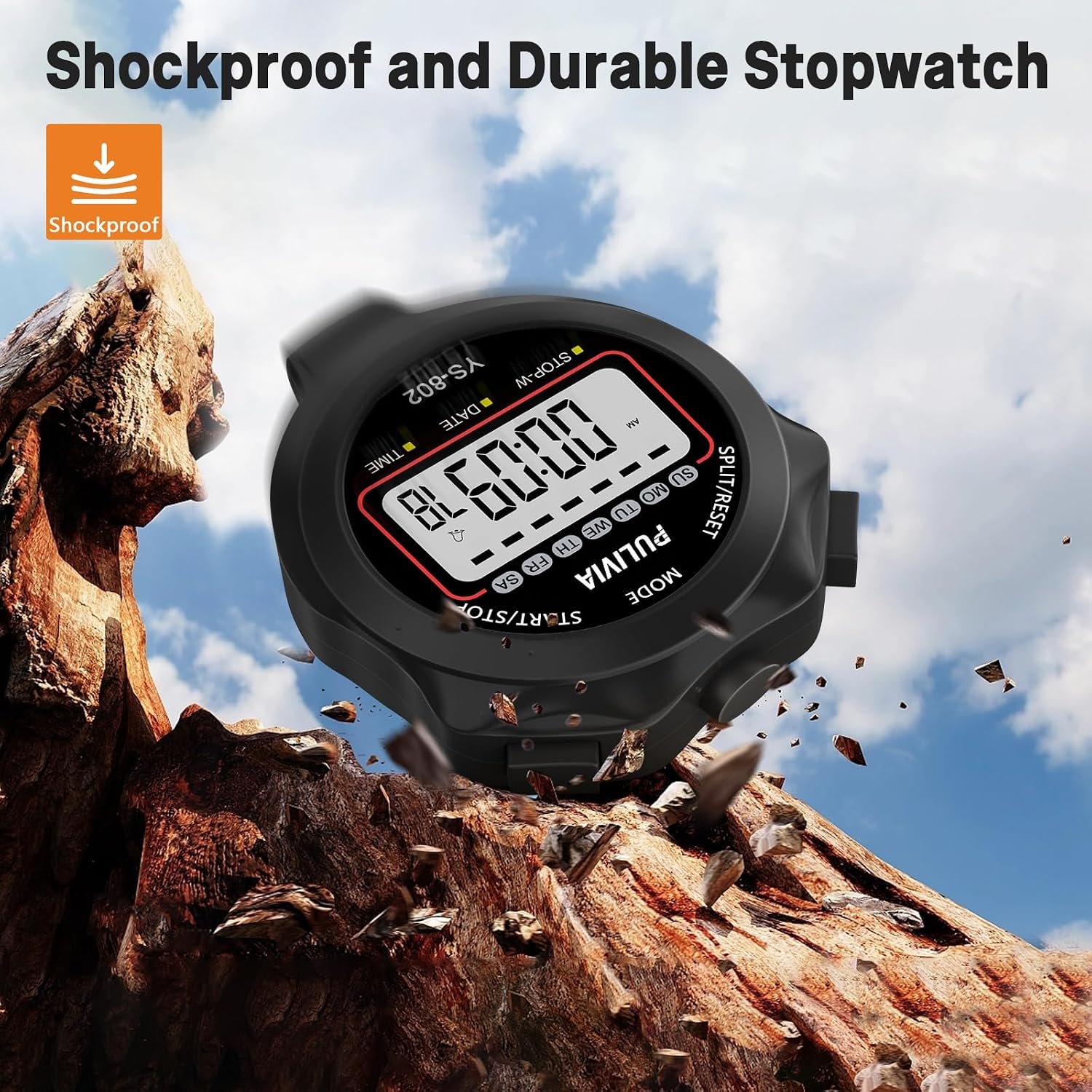 Stopwatch Timer, Digital Stop-Watch for Sports, Black | Multi-function Stopwatch with Single Split/Lap Timing, Button Beep Alarm Clock, Ideal for Coaches Kids PE-teacher - Image 7