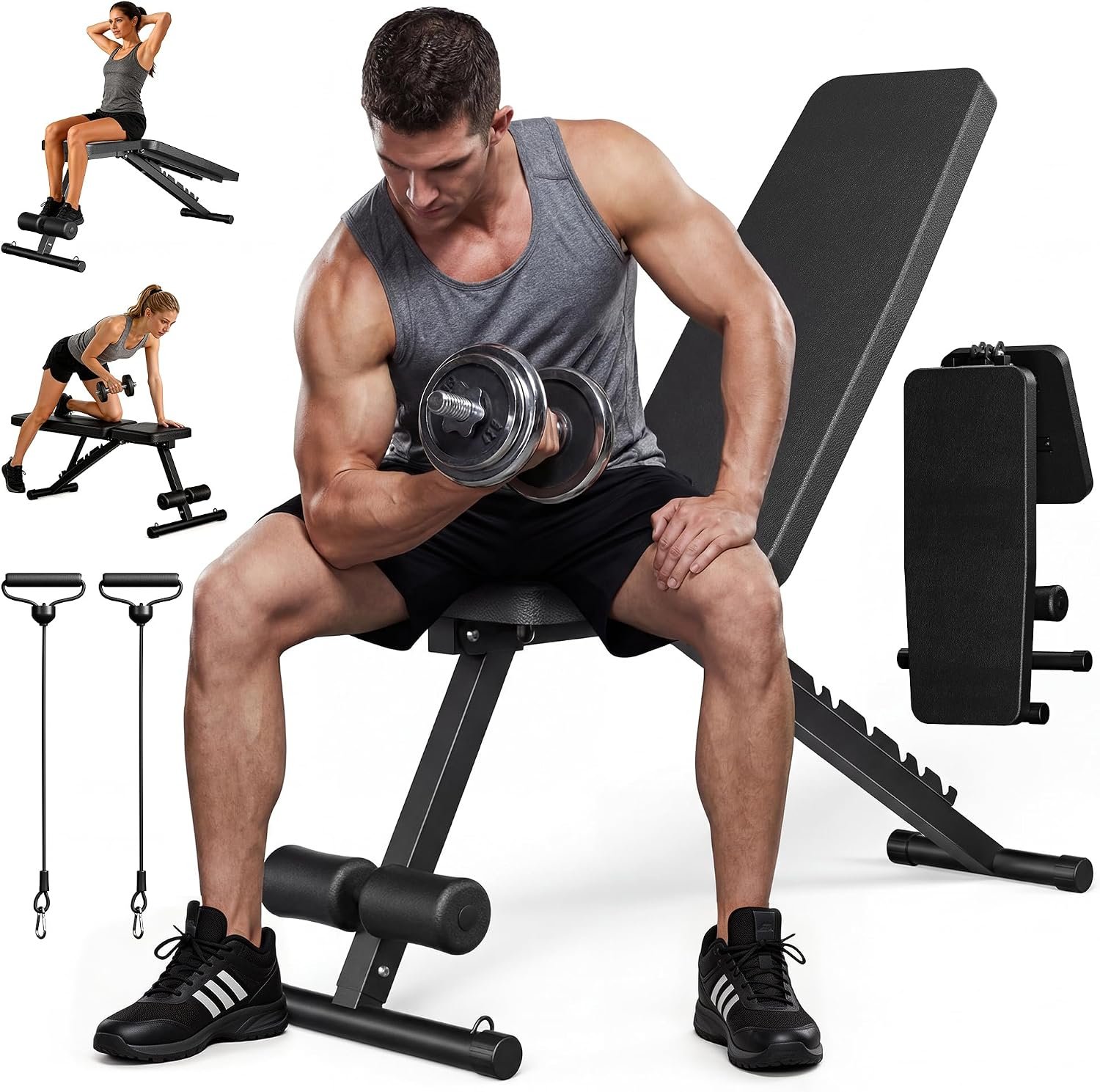 Adjustable Weight Bench for Home Gy...
