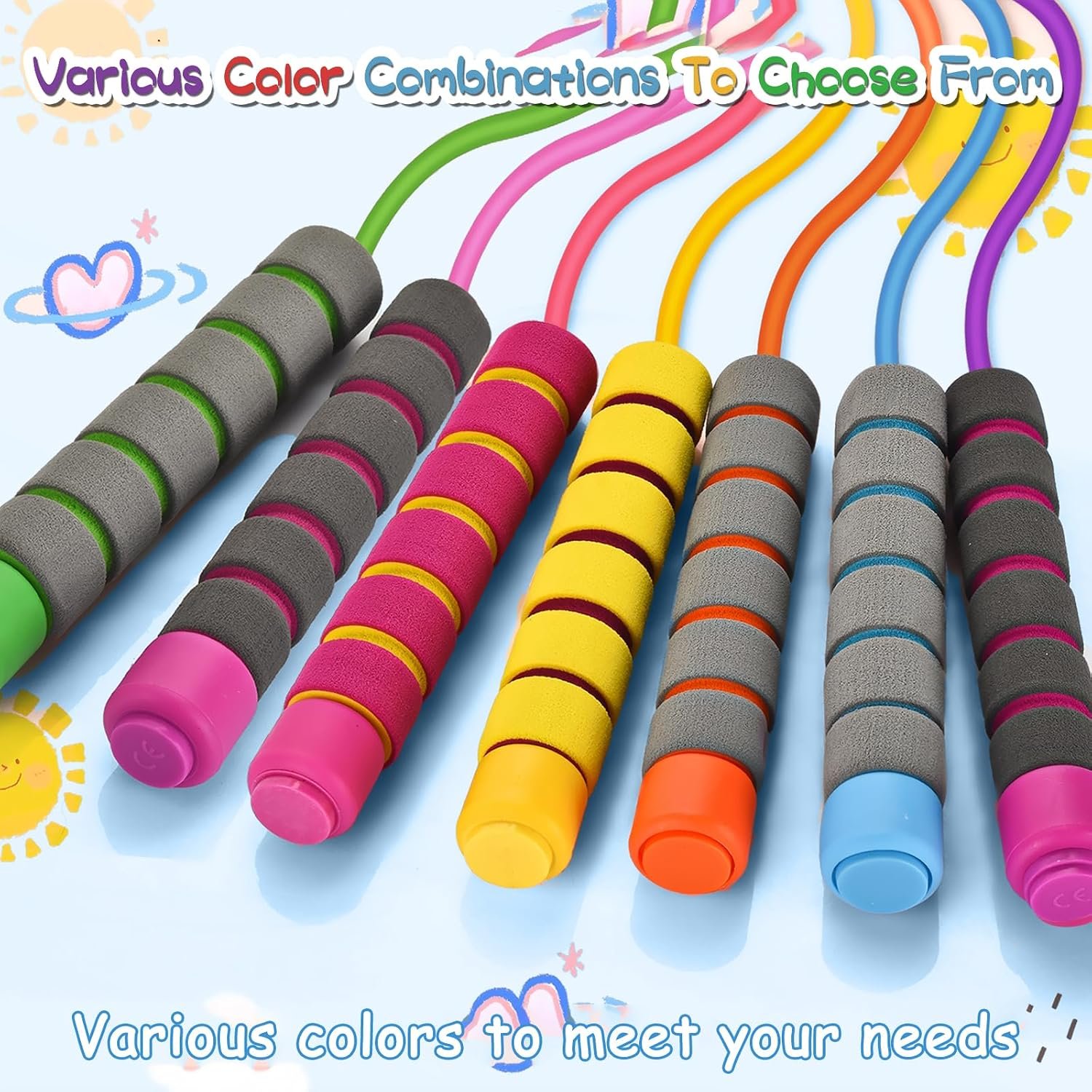 Jump Rope For Kids,Jump Rope Kids,Adjustable Soft Skipping Rope,Toddler Jump Rope With Skin-Friendly Foam Handles For Kids, Boys,Girls,Women, Men,Exercise Activity,Outdoor Fitness - Image 4